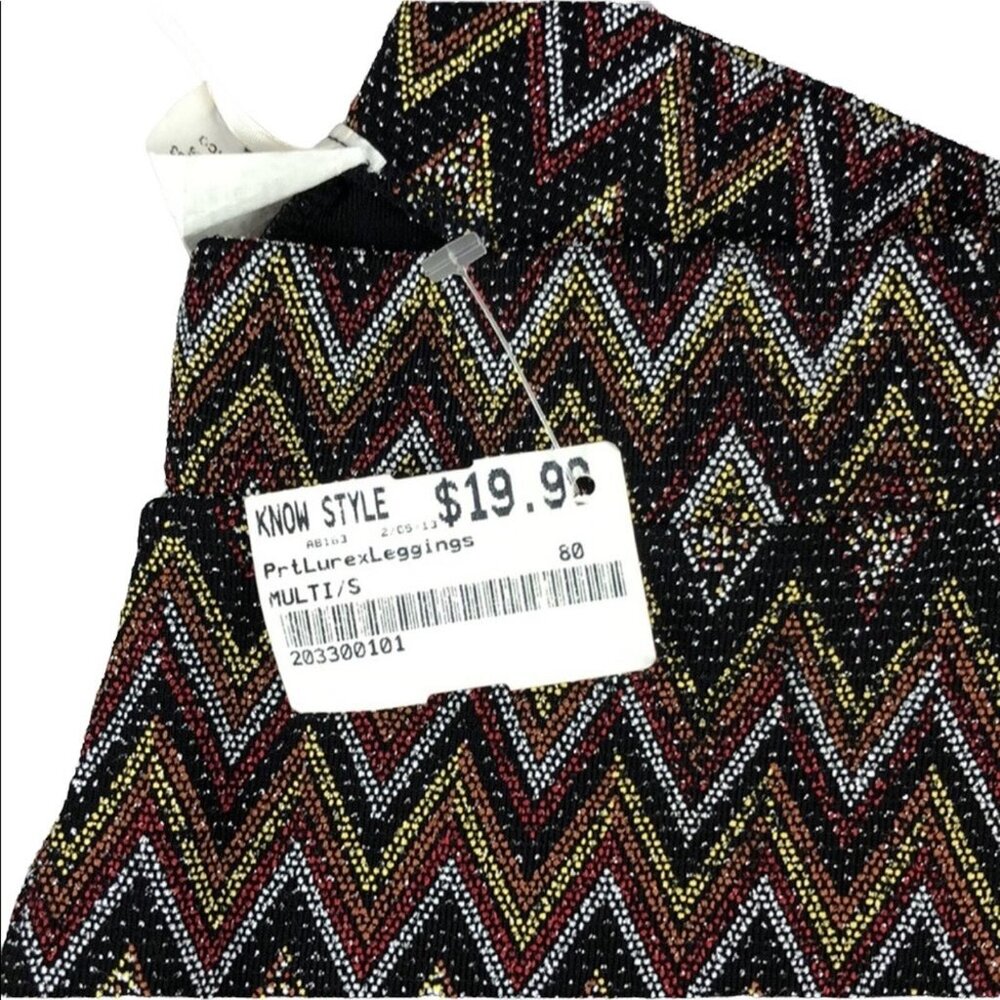 NWT Alt. B multicolored textured chevron print leggings size small - Picture 2 of 6
